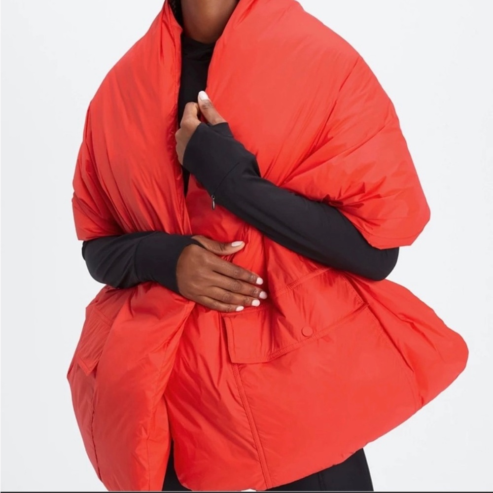 Unisex Puffer Scarf Color- Electric Cherry (Bright Orange)